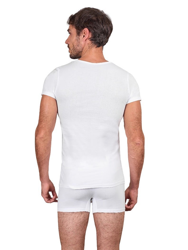 DICE Men Half Sleeves Undershirt Bundle of 6 White Shirts (100% Cotton) - Image 3
